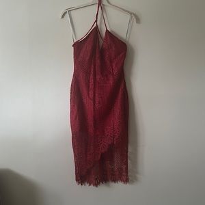 Lovers + friends red lace dress